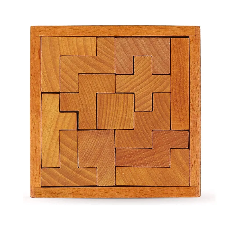 Classic Thirteen Geometric Tangram Wooden Brain Teaser Puzzles for Kids & Adults Impossible IQ Challenge Educational Toys