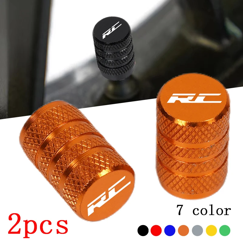 Motorcycle Tire Valve Air Port Stem Cover Cap Plug CNC Accessories With LOGO RC For KTM RC 125 200 390 2013-2025 All Years