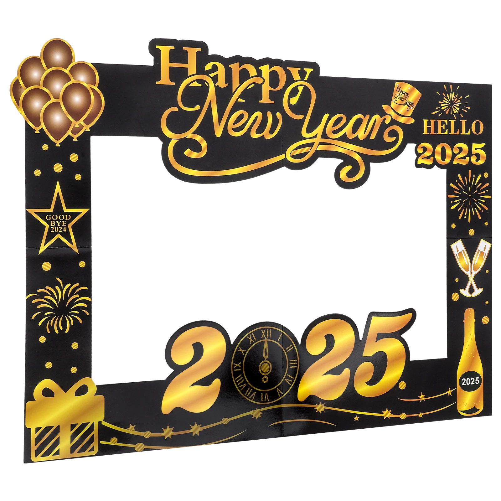 New Year Party Photo Booth Props Frame 2025 Happy New Year'S Eve Selfie Photo Frame Funny New Year Photo Booth Props For New Yea