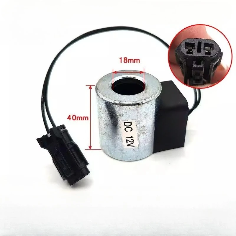 1PC For Sany SY55 75 95-8-9 Excavator Pilot Solenoid Valve Coil 12/24v