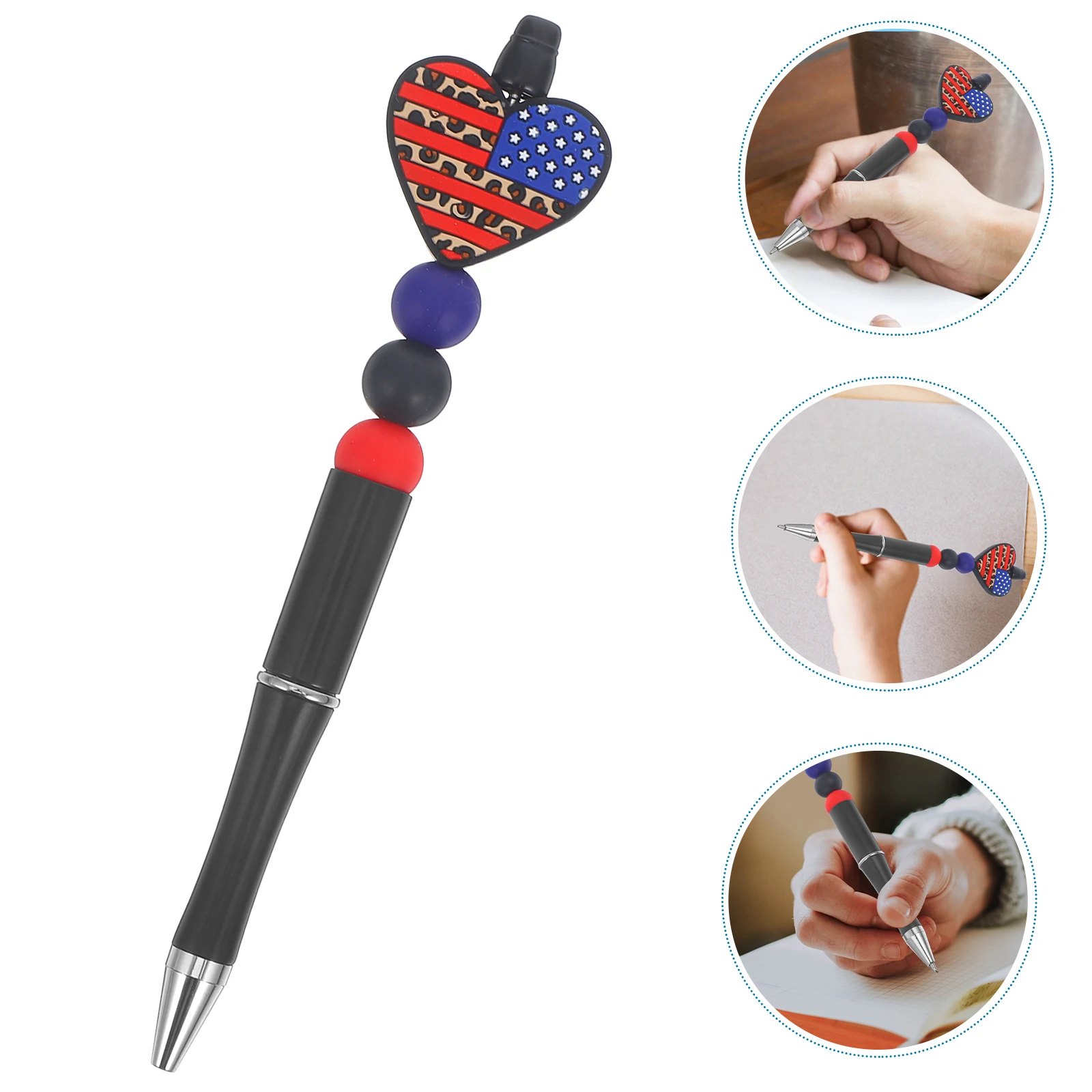

Cartoon Silicone Pen Cute Pens for Girls Heart Gel Novelty Kids Writing American Flag Shaped Creative