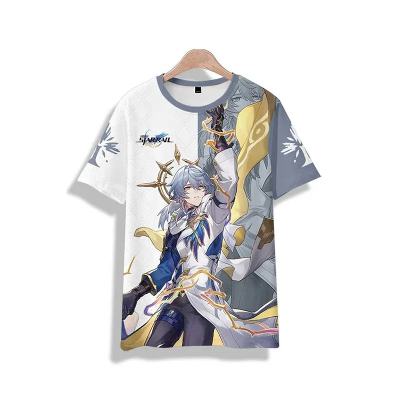 

Футболка для косплея Game Honkai Sunday, крутые летние топы с короткими рукавами Star Sunday, уличная одежда, спортивный костюм