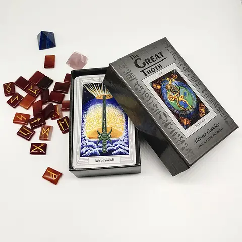 Luxury Aleister Crowley Large Version 80 Divination Oracle Cards The Great THOTH Tarot Deck
