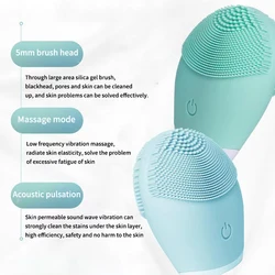 Household Electric Facial Cleanser, Battery Silicone Waterproof Face Washer, For Both Men And Women, Blackhead, Horn Cleaner