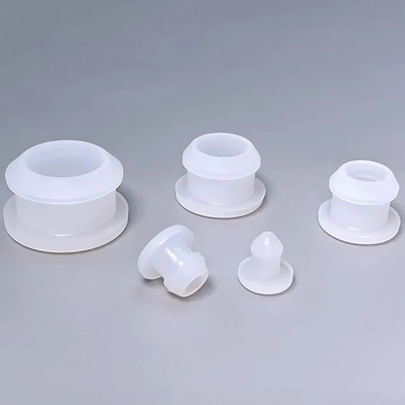 Transparent Conical Snap-on Silicone Rubber T Type Plug Blanking End Caps Tube Inserts Bung Proof High Temperature Dia 2.5-30mm