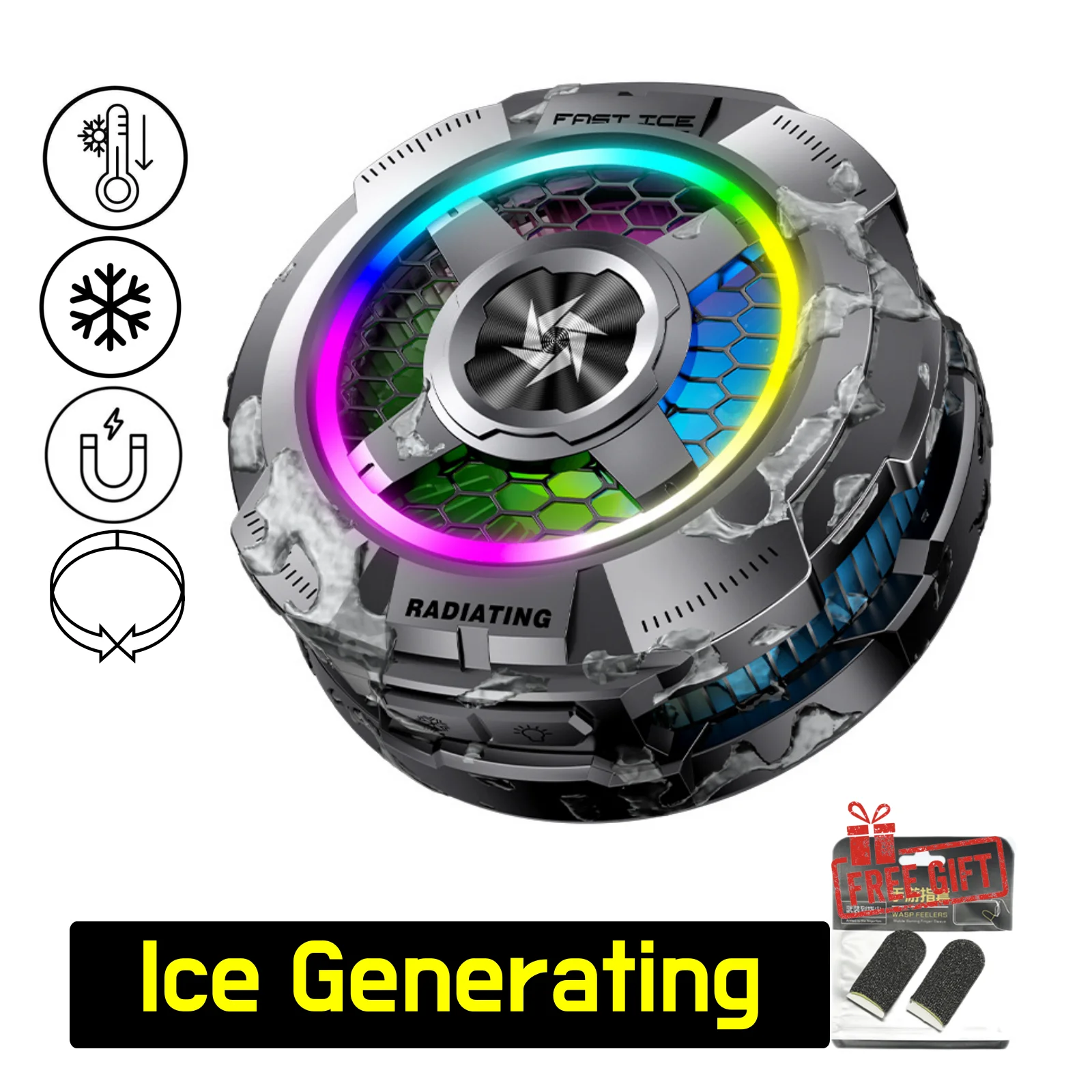 SL20 Tablet & Phone Cooling Fan, Instant Freezing , Ice Phone Cooler, Gaming/Live Streaming, Suitabe for Mobile Phone & Tablets