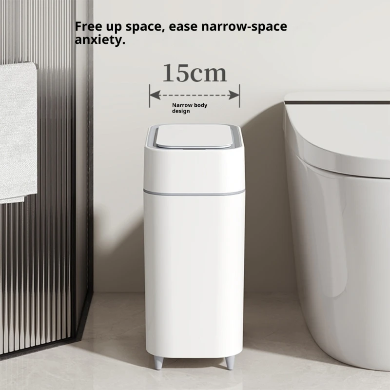 

Large Capacity Trash Bin With Suction Base And Auto Open For Home Office 87HA