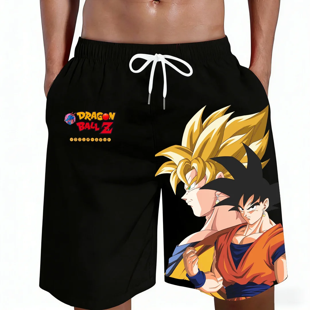 

2026 New Dragon Ball Goku Super Saiyan & Vegito Anime Print Beach Shorts Casual Loose Family Matching Outfits Summer Quick Dry