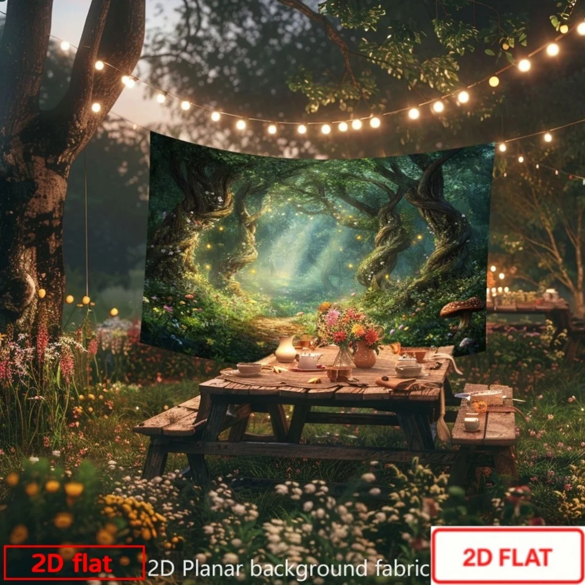 Enchanted Forest Tapestry Wall Hanging Boho Nature Backdrop Magical Sunlight Woodland Jungle Wall Decor Print Art