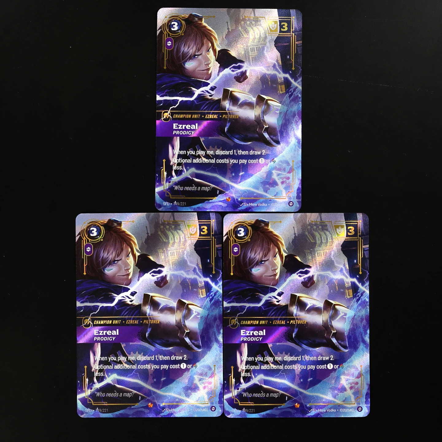 

Коллекционная карта League Of Legends Riftbound Champion Unit Card Ezreal PRODIGY SFD-149 SFD-149a, текстурированная фольгированная карта, аниме-карточка