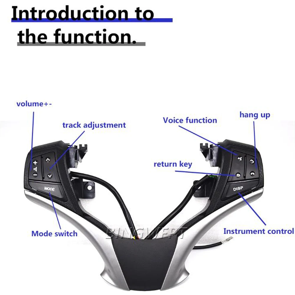 Car-Styling Buttons For Toyota VIOS 2014-2020 84250-0D120 842500D120-E0 Multi-function Steering Wheel Control Button Switches