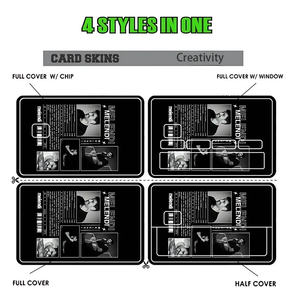 ملصقات المغني لخصم الخصم فيزا الائتمان وبطاقة شحن البنك والحافلة المترو المقاومة للماء ملصق ميلندي الإسباني لتزيين الملصقات