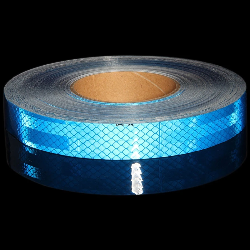 Blue Reflective Car Stickers Micro Diamond Grade Self-Adhesive Tape 2.5cm*5m Waterproof Bicycle Reflectors Strips For Motorcycle