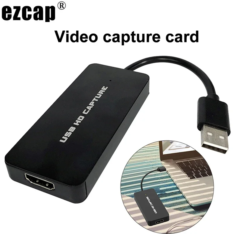 EZCAP 1080P 60fps Full HD Video Recording Box HDMI To USB 2.0 Audio Video Capture Card for PS4 Switch DSLR Camera Live Streaming