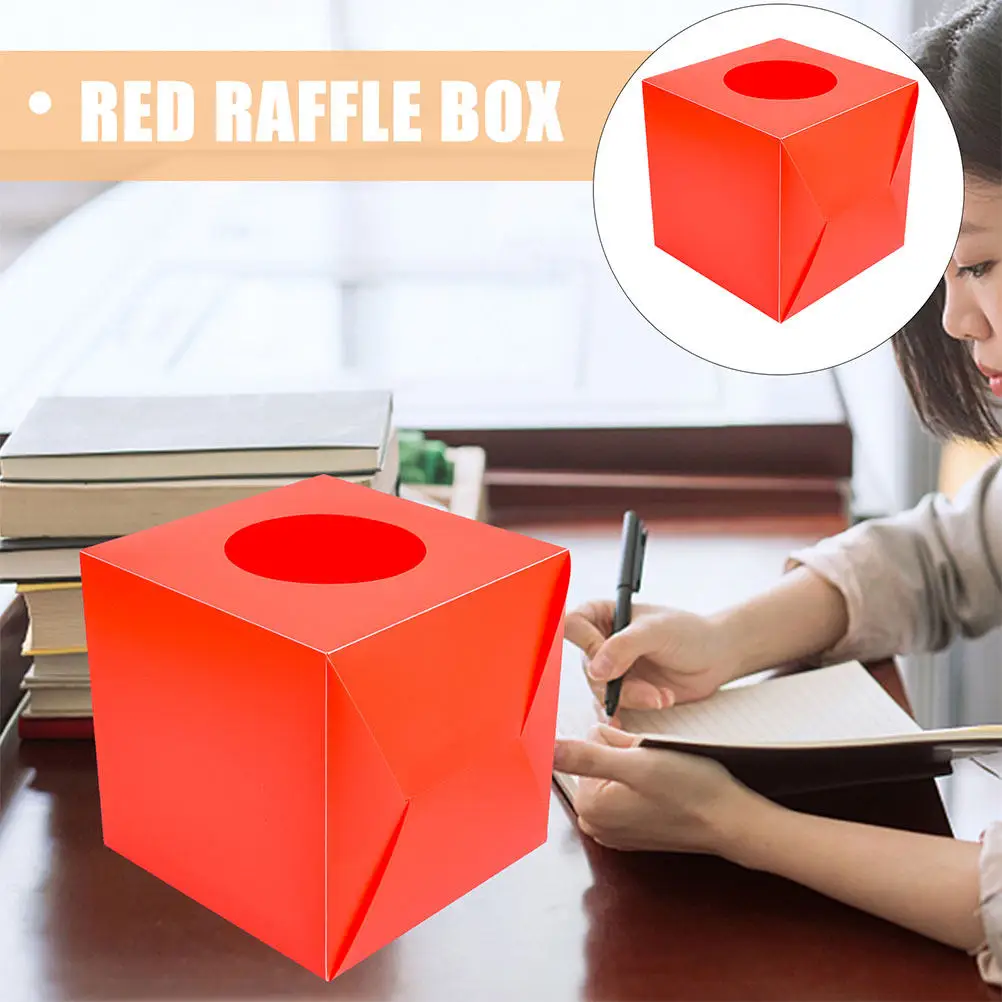 2Pcs Cubic Lottery Box Raffle Ball Container Multi Purpose Donation Box for Office Meeting Annual Party Suggestion Voting Use