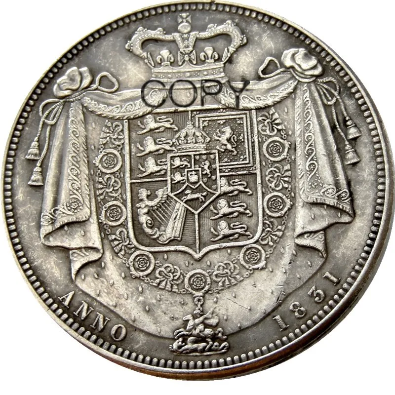 تاج رائع من ويليام الرابع مقاوم للأحرف ، عملة نسخ بحروف مطلية بالفضة ، UF 29 ، من من