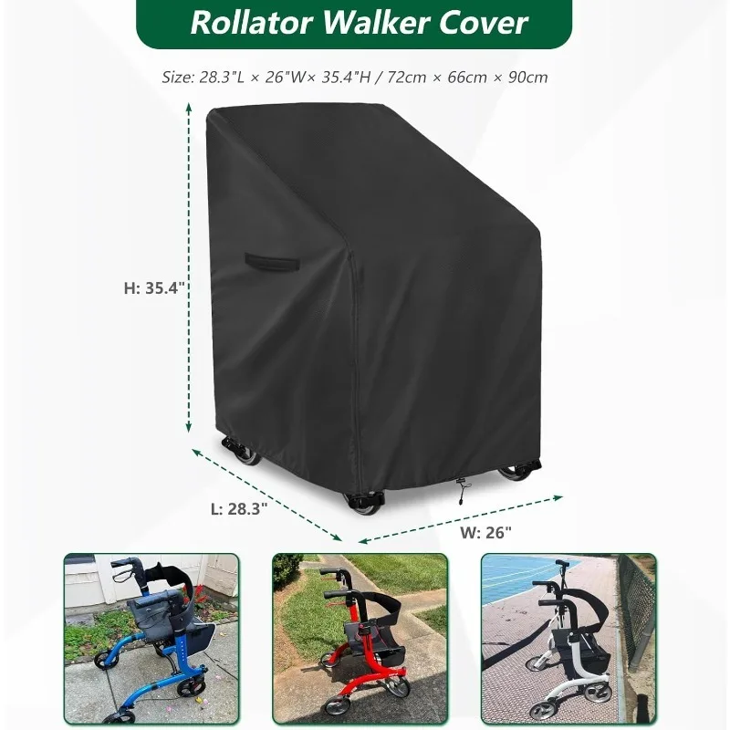 4-Wheel Rollator Walker Cover,Balcony Chair Cover,210D,Sunscreen,Waterproof and Dust Rolling Walkers Cover.28.3