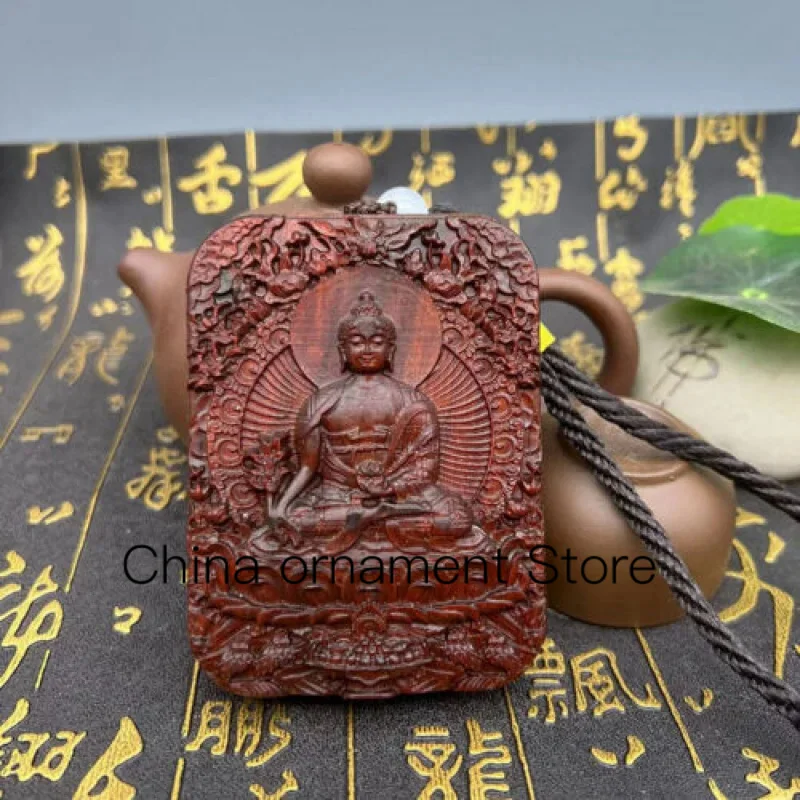 Collect Buddha Pendant Wooden Pendants Charm Safety Cards to Ensure Safety