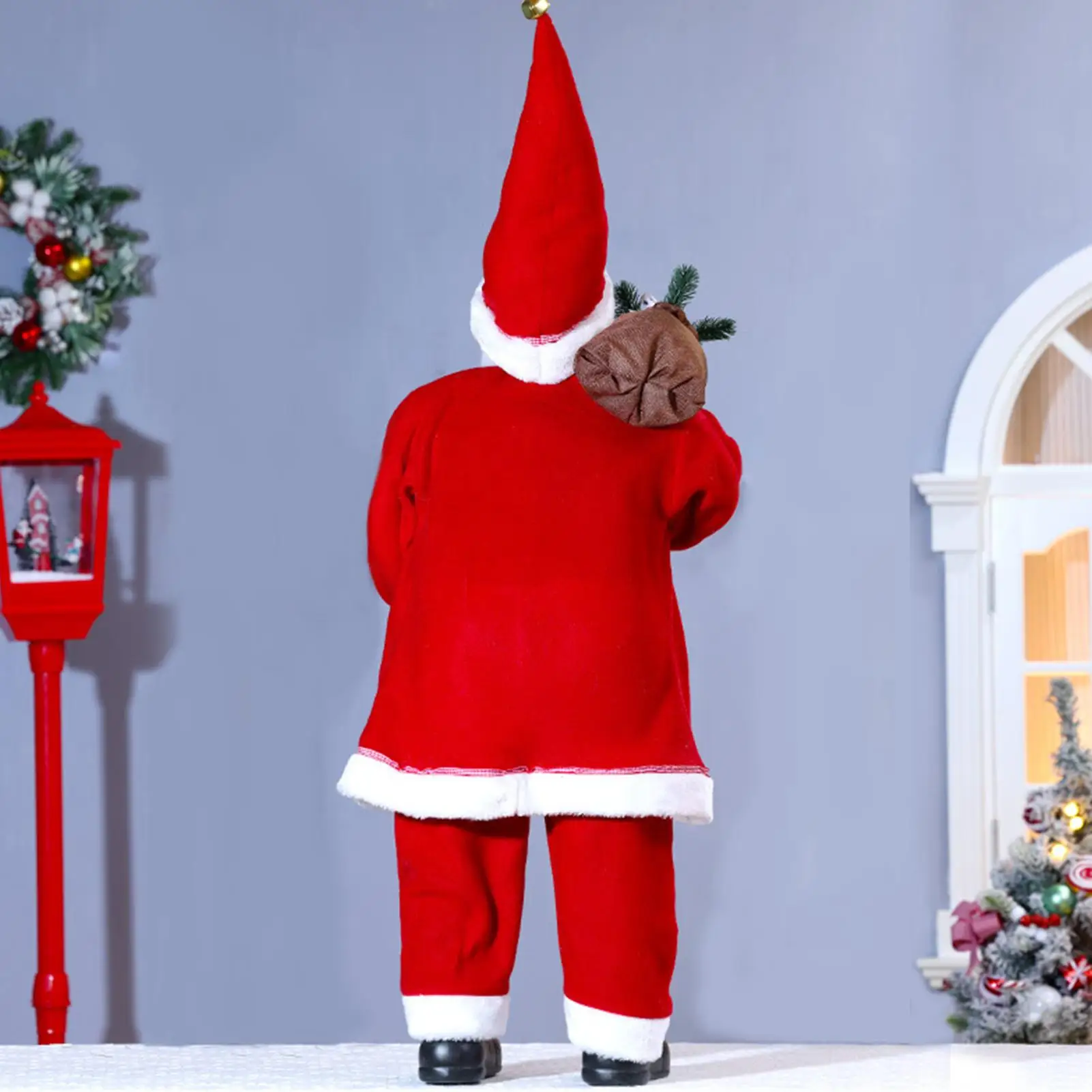 Standing Santa Claus Doll Plush Classic Vintage Standing Doll Figurine Christmas Santa Statue For Winter Daily Indoor