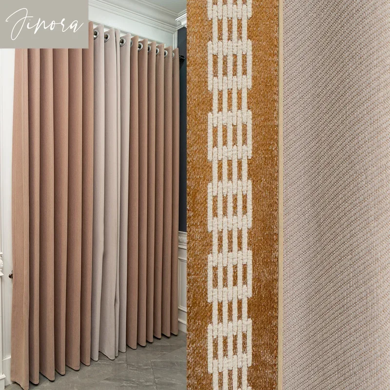 

Thickened Spliced Curtains for Living Room Bedroom Modern Simple Customization High Quality Solid Color Valance Decoration