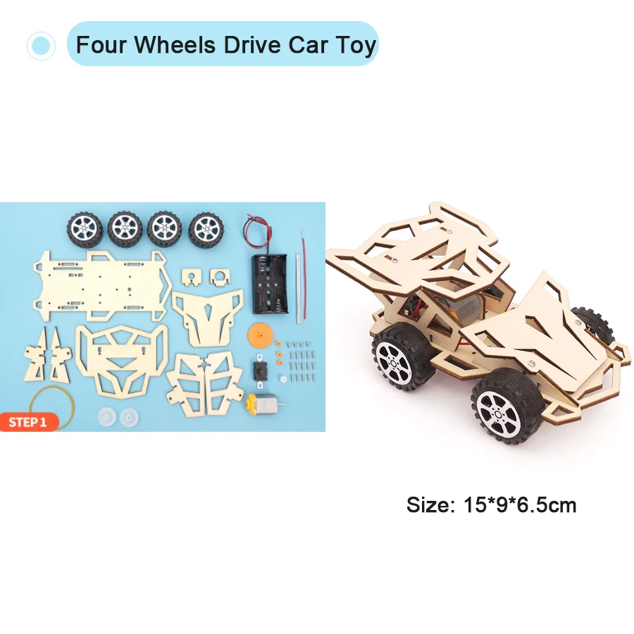 DIY Remote Drive Car Panzerfahrzeug Physikalisches Modell Wissenschaftsexperiment Lernset Technologieprojekt für das Lernen von Schulkindern – Detail 16