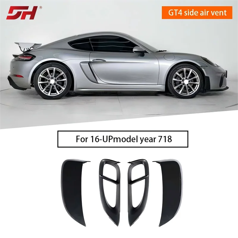 

4PCS Side Vent PP Material Replacement Fender Air Vents for Porsche 718 982 GT4 2016-UP