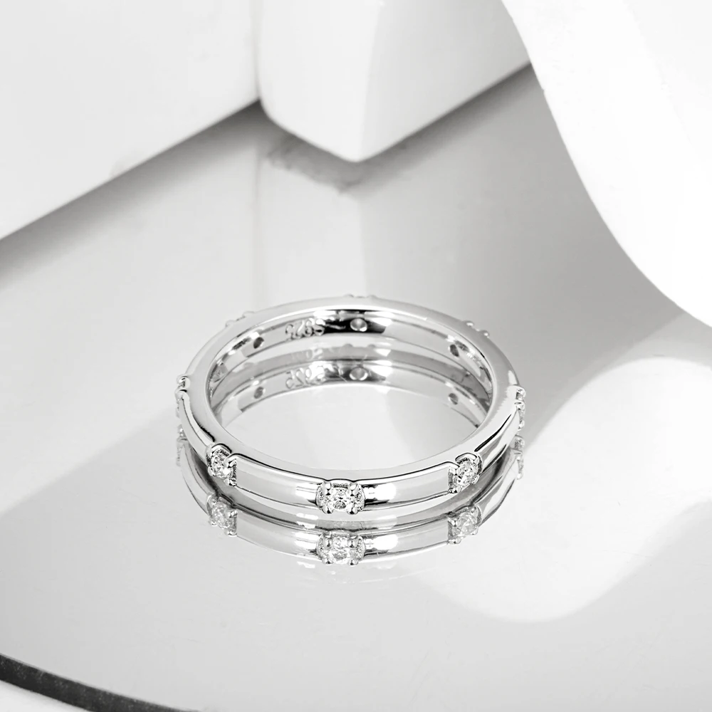 925 Sterling Silver 1.8MM Round Cut Moissanite Jewelry Women’s Ring Luxury Ring Customized Jewelry Sexy Gift for Girlfriend