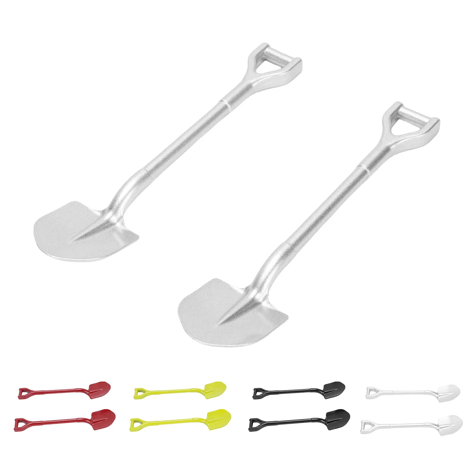 2PCS RC 시뮬레이션 메탈 삽 합금 RC 자동차 삽 도구 1/10 RC 크롤러 장식 액세서리 RC 크롤러 액세서리