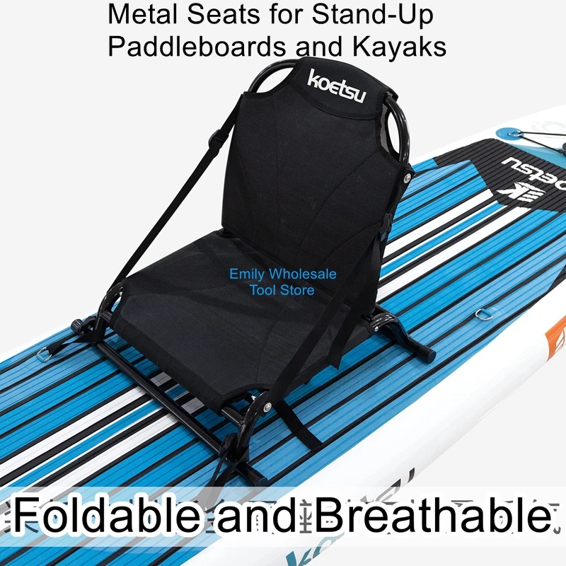 

Paddleboard and Kayak Metal Seat with Adjustable Backrest—Fishing Seat for Canoes