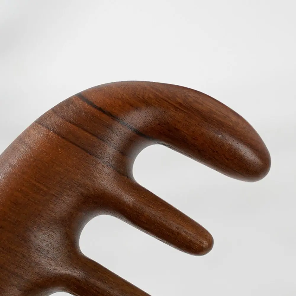 Meridian scrapping sândalo massagem pente anti-estático de madeira dentes largos pente de cabelo relaxamento estimulação reflexologia
