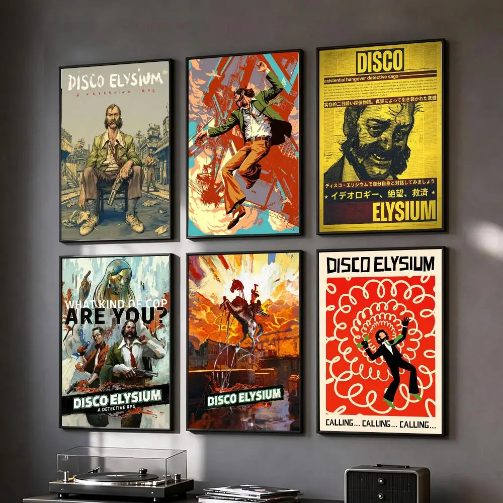game Disco Elysium Poster Poster HD Printing Vintage Luxe Home Decor Wall Art for the Living Rooms Entryways Gift