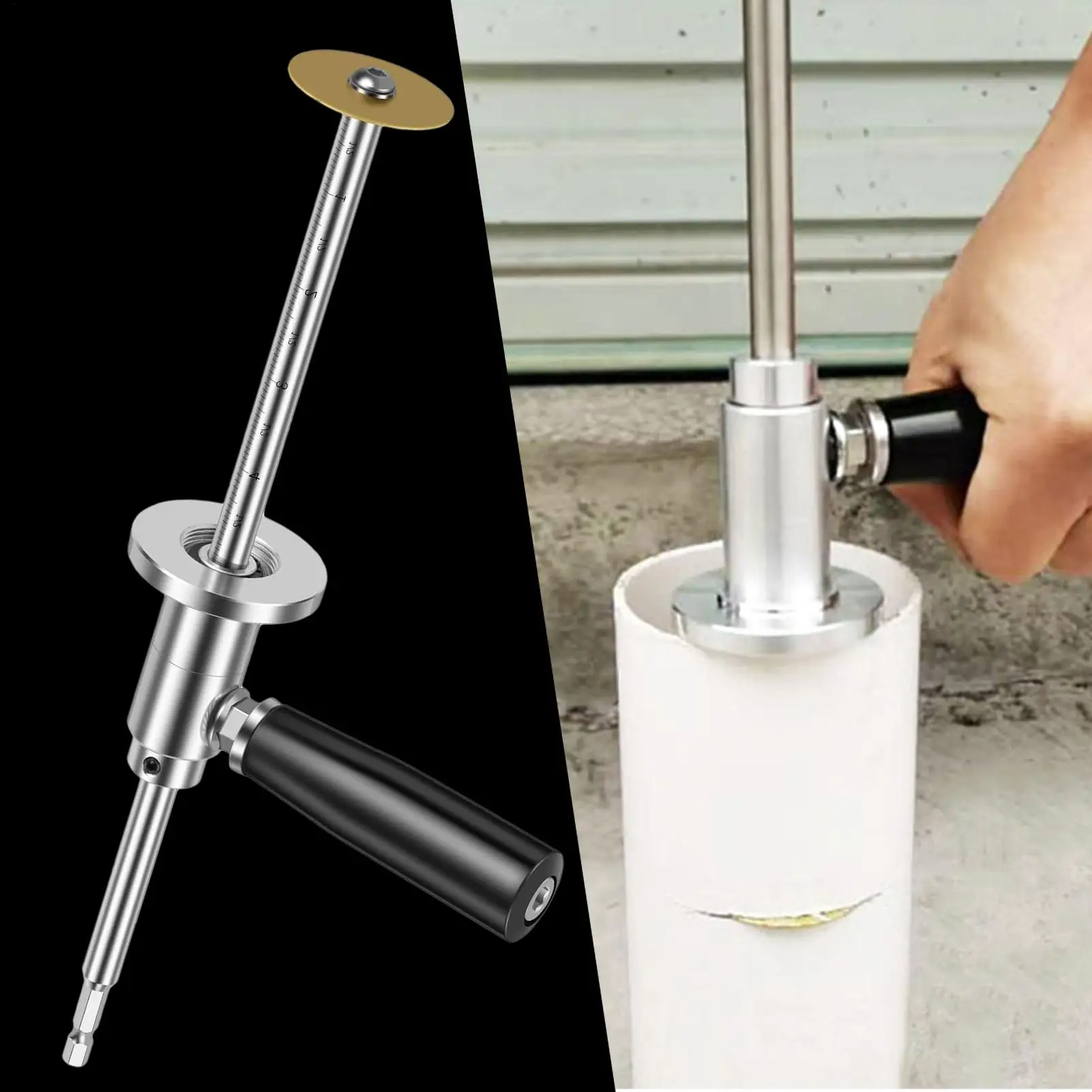 

Регулируемый внутренний резак для ПВХ-труб, насадка на дрель для резки ПВХ-труб, противоскользящий инструмент для резки шлангов и труб для ремонта