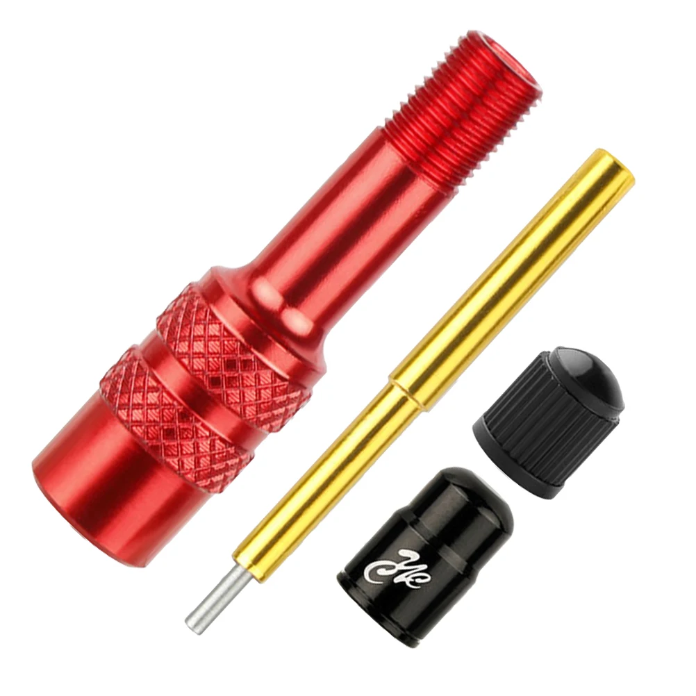 

Red Air Hose Nozzle Durable Bike Tubeless Valve Stem Easy Install Mountain Road Compatible Auto Tire Valve Extension Adaptor
