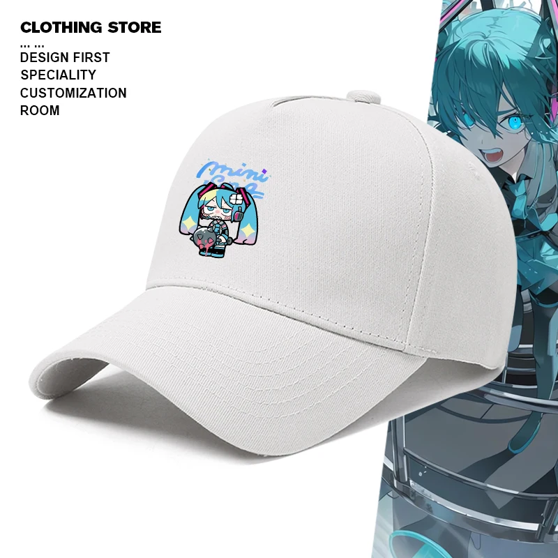 アニメボーカロイド初音ミク野球帽ユニセックスカジュアルワイドつば日よけ帽子男性と女性のための日常着用綿素材