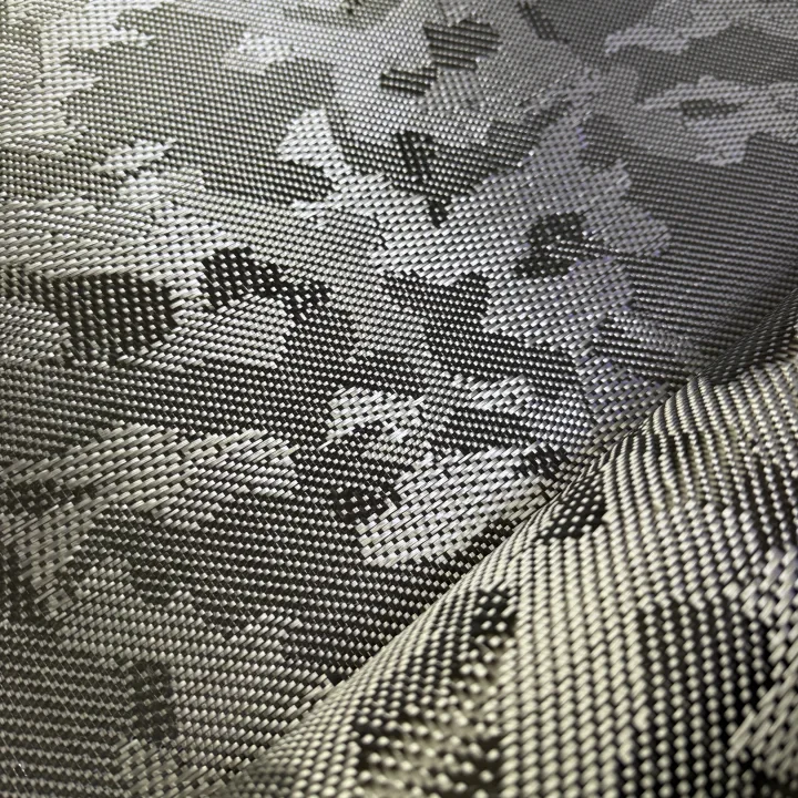 3K240gsm Camouflage Pattern Carbon Fiber and Glass Fiber Blended Fabric, with a Width of 100cm, Suitable for DIY Crafts