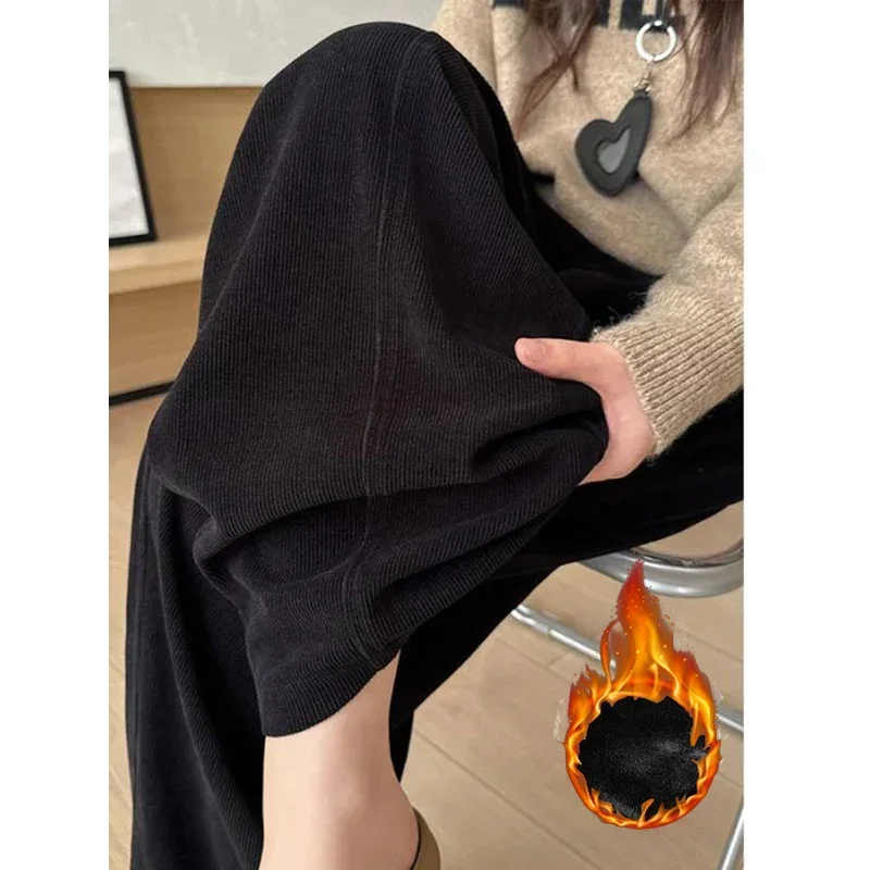 Winter-Jogginghose für Mädchen aus dünnem Fleece, modische, warme Plüsch-Freizeithose für Damen, hohe Taille, thermische Sweatpants für Mädchen – Detail 26