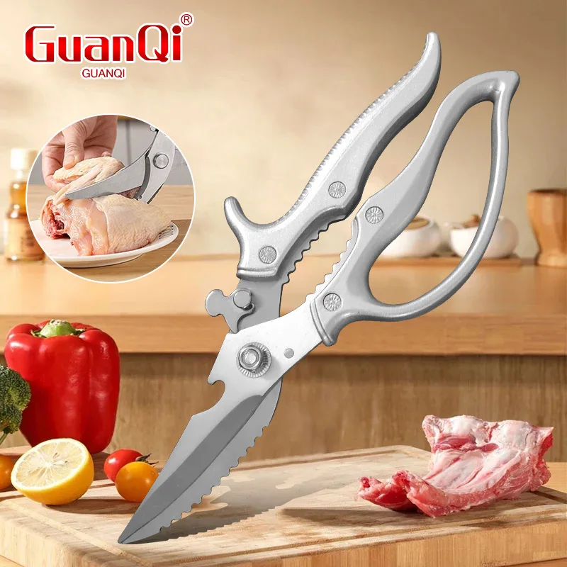 Pode abrir garrafa tesoura de osso de frango tesoura de cozinha lâmina afiada cutelo de churrasco carne vegetal peixe conveniente tesoura de osso de frango