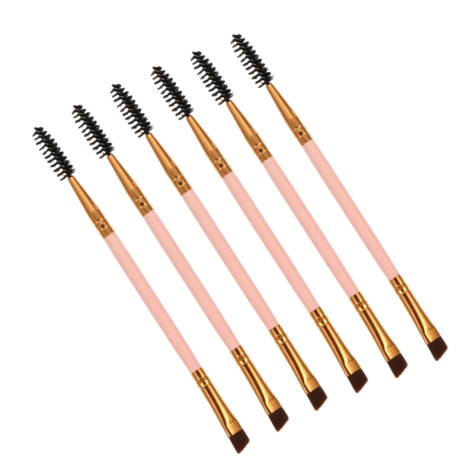 6 uds cepillos para cejas en ángulo doble punta Spoolie pestañas herramientas de maquillaje para cejas Idea de regalo ceja en ángulo Spoolie para cejas