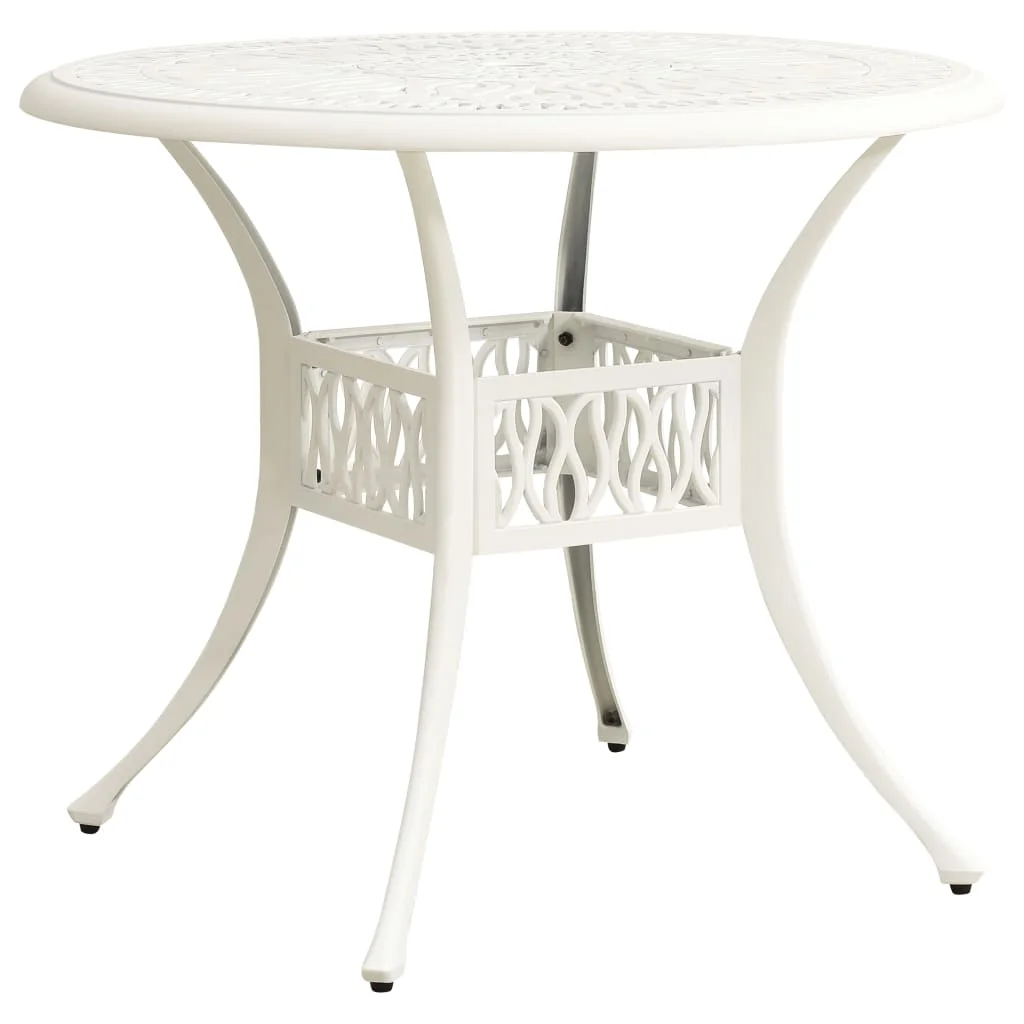 

Outdoor Patio Bar Coffee Table Deck Outside Porch Furniture Balcon Decor White 35.4"x35.4"x29.1" Cast Aluminum