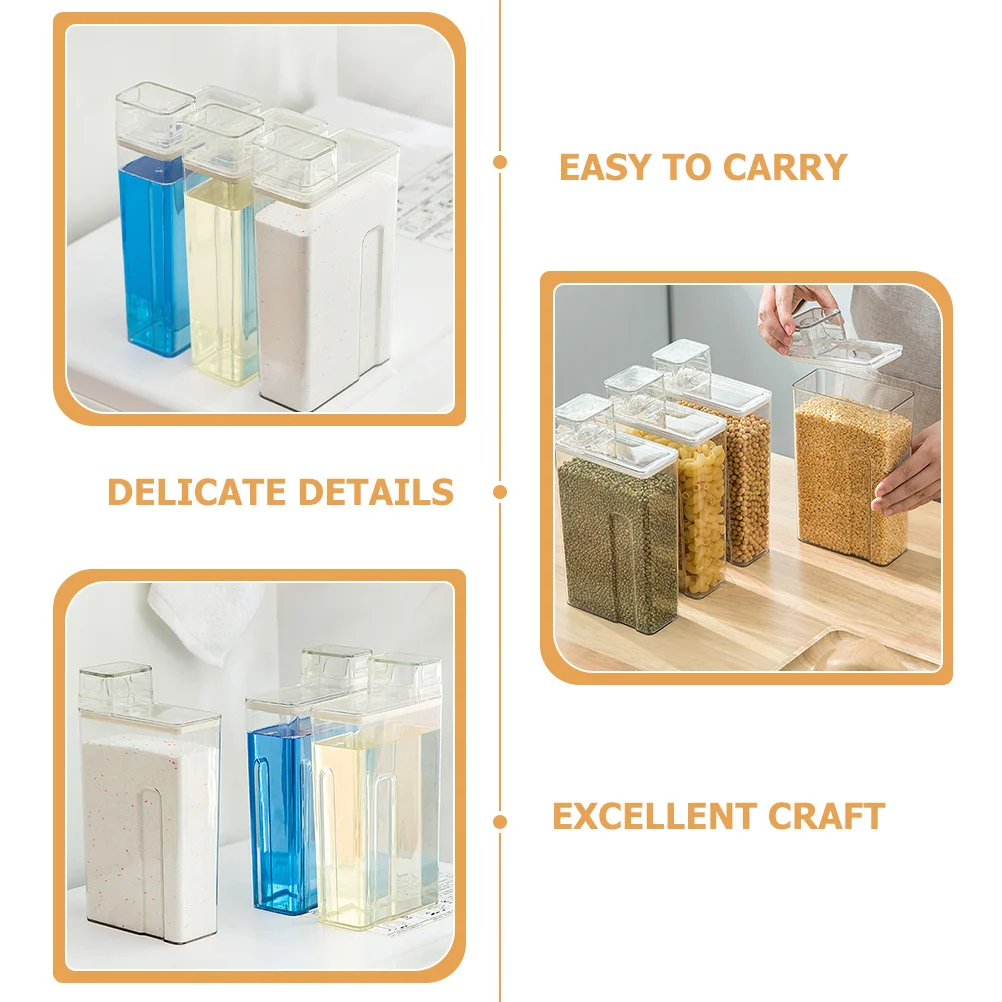 2 قطعة موزع زجاجات الغسيل فارغة غسل مسحوق الحاويات تخزين دلو لغسول إعادة الملء موزع صابون الغسيل #4