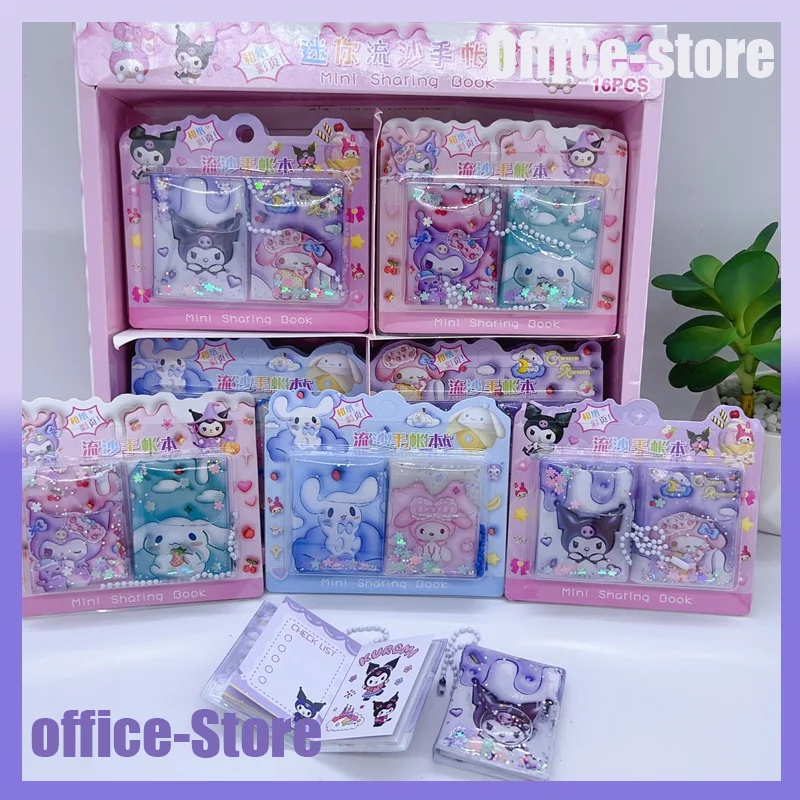 

Creative Cartoon Mini Hand Account Notebook 16pcs Sanrio Kuromi Pochacco Melody Cute Portable Pendant Notebook Office Stationery