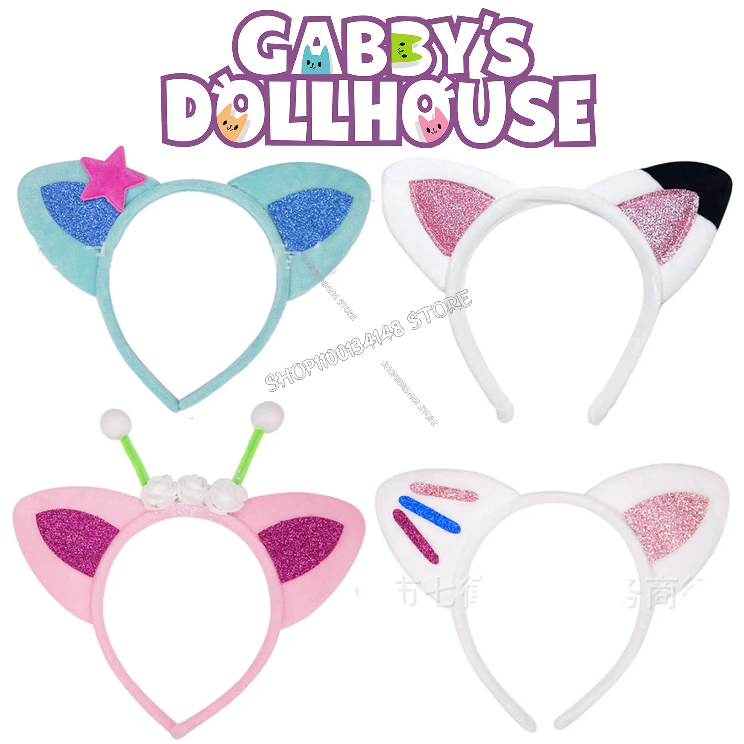 Gabby Dollhouse Girls Headbands Cartoon Kawaii Children Anime Fashion Headwear Creative New Party Cosplay Accessories Cute Gift