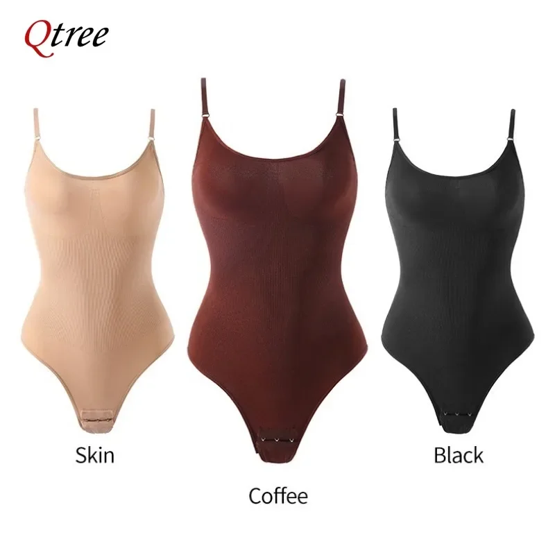 Qtree Full Body Shaper Panties Women Slimming Waist Trainer Corset Tumyy Control Shapewear Hooks Seamless Butt Lifter Bodysuit