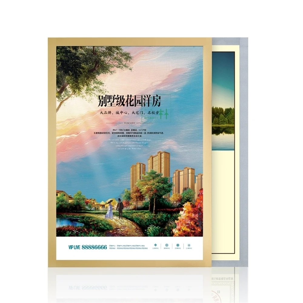 Presentation Folder Sticker Poster Display Case A3 Magnetic Edge Wall Mount Banner Sign Holder Display Wall Picture Photo Frame