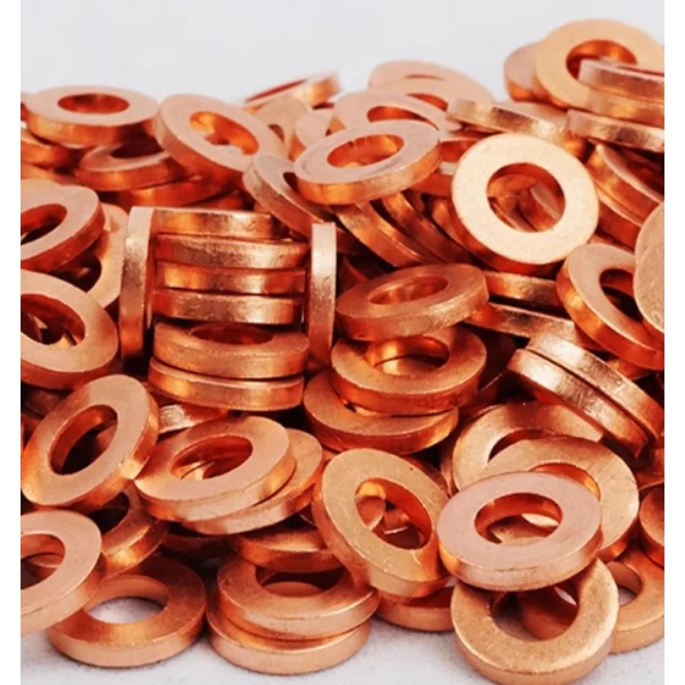 Height-1.0mm X Diameter 2-60mm 99.9% Copper Flat Washer Gasket Sealing Ring
