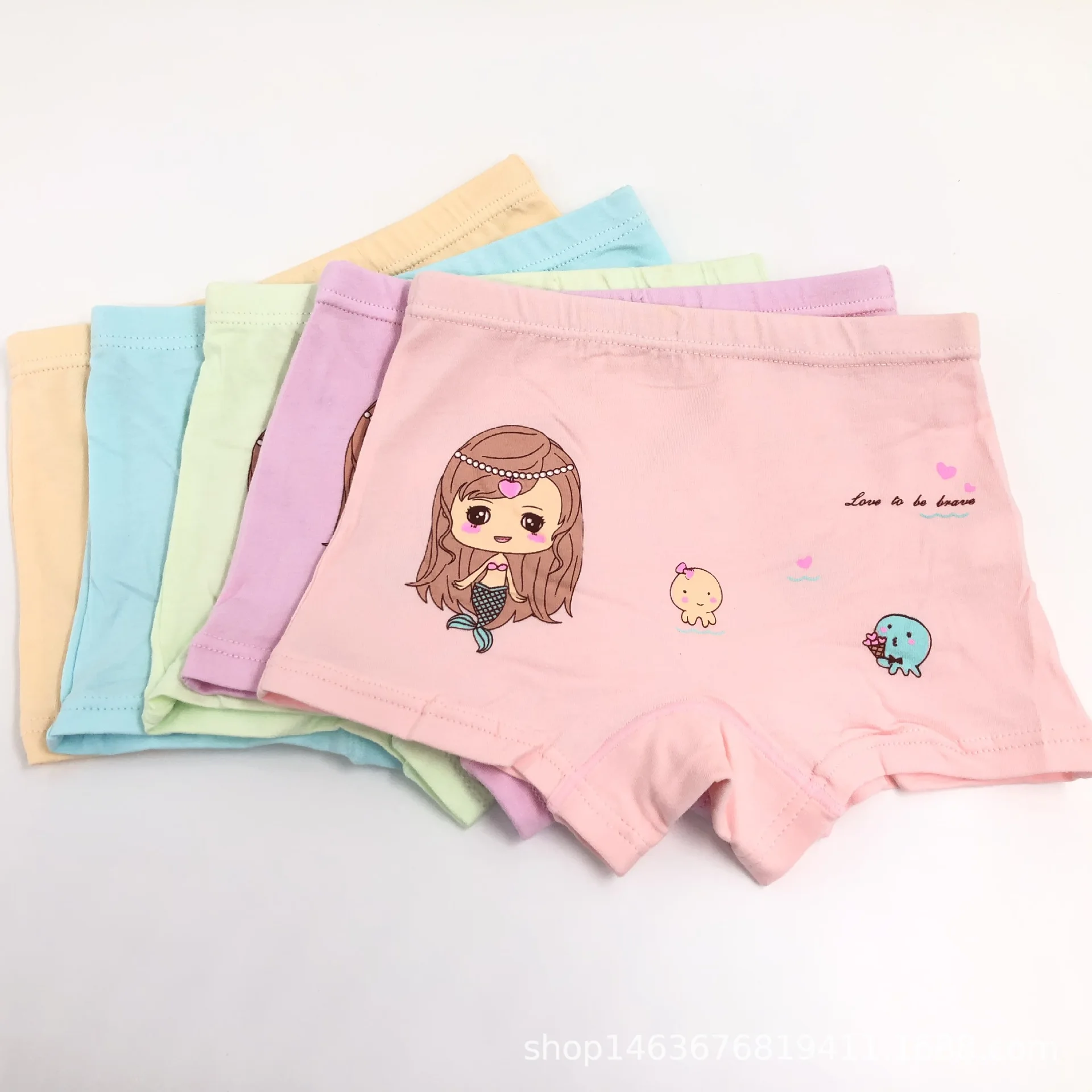 4Pcs Baby Girls Cartoon Printing Underpants Kids Underwear Cotton Panties Toddler Children Underwear 3-8Years 2024