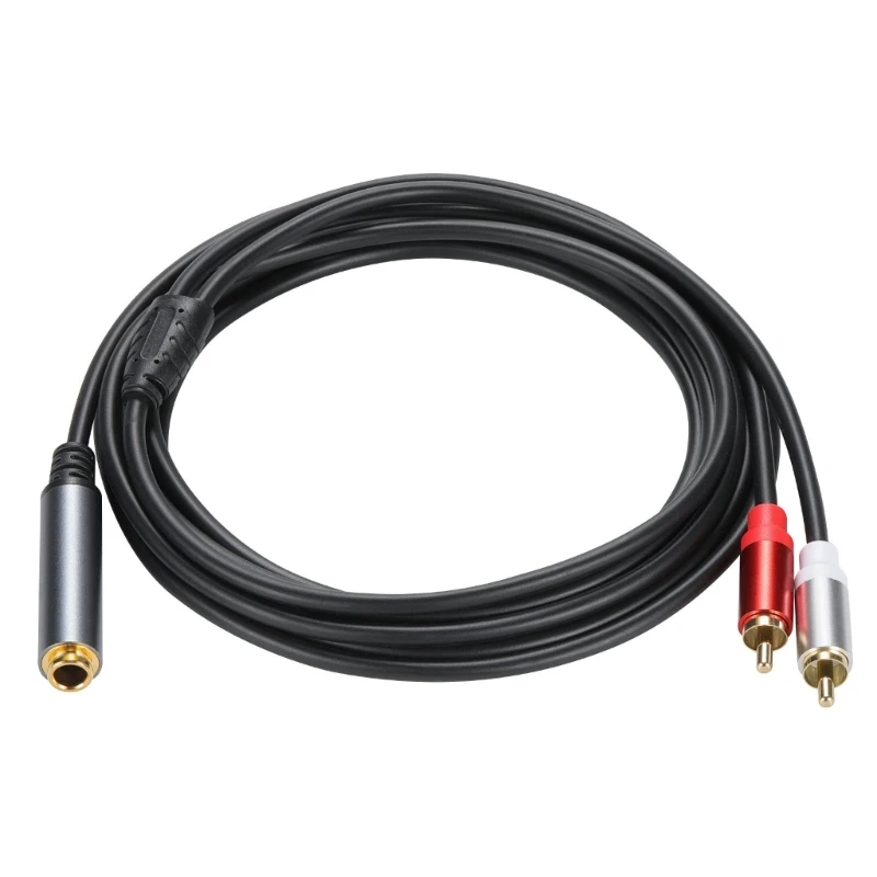 6.35mm to 2RCA Cable Heavy Duty 6.35mm 1/4inch Female to 2 RCA Male Splitters Stereo Adapter Extension Cable  .