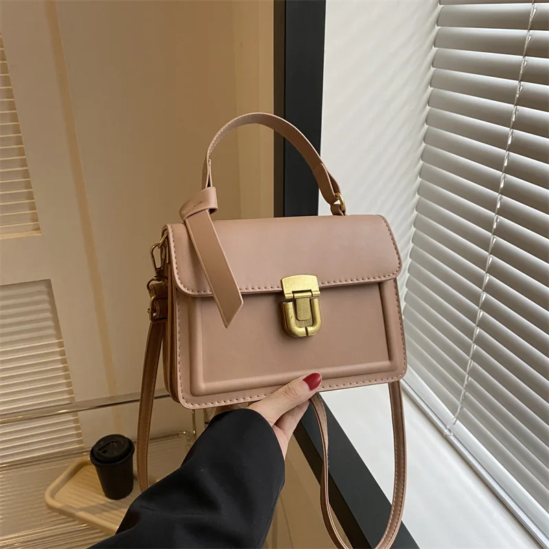 Retro Handbag New Simple Solid Color Small Square Crossbody Bag Joker Shoulder Bag Texture Messenger Luxury Brand Shoulder Bag