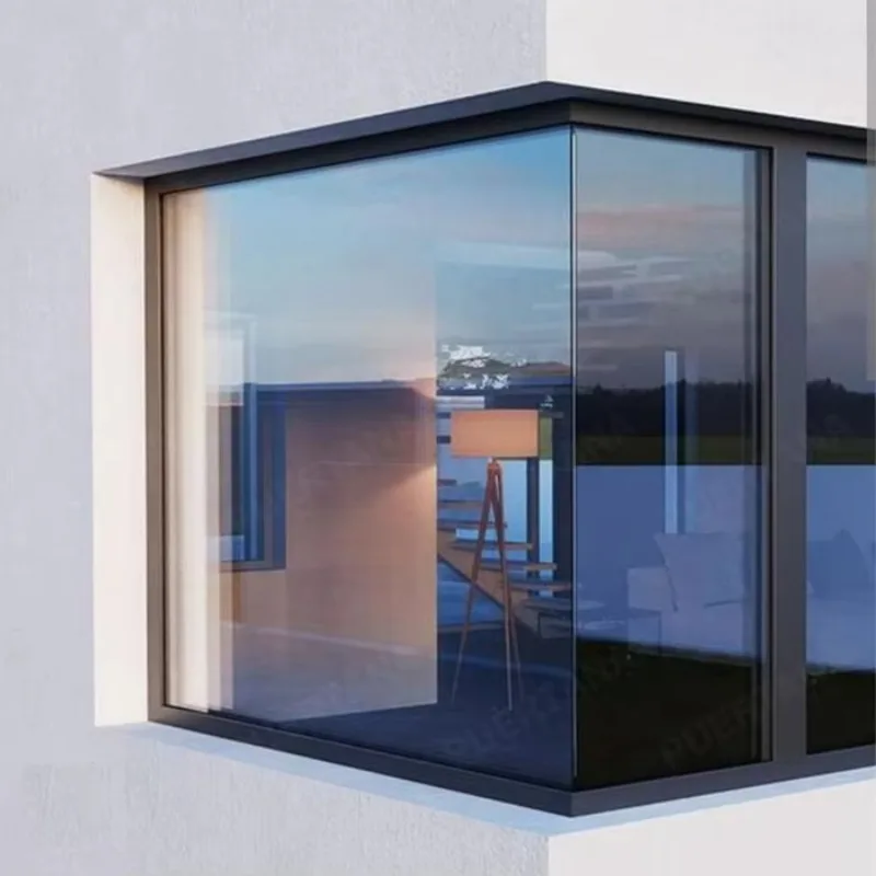 Modern Minimalist Picture Window Big Fixed Aluminum Alloy Frame with Tempered Glass for Villas and Hotels