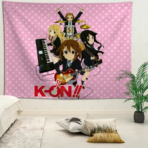 K-ON! Гобелен в стиле аниме, настенные гобелены в стиле бохо, мандала, аксессуары для домашнего декора настенный гобелен отзывы - №1